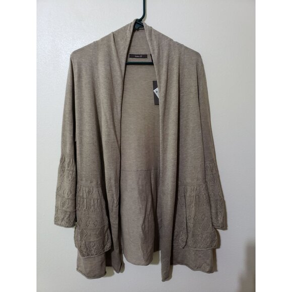 Heather B gray, 100 percent cotton, long sleeve, open front cardigan, size L - Picture 1 of 6
